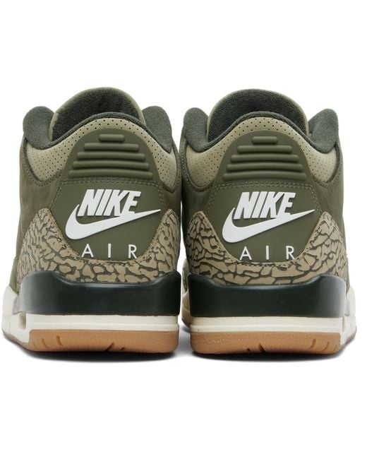 Nike Black Khaki Air Jordan 3 Retro Sneakers for men