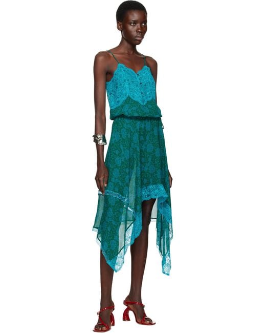 Dries Van Noten Black Asymmetrical Slip Midi Dress