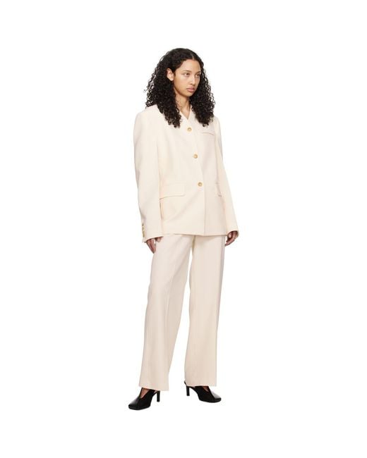 Nanushka Natural Off-white Lanai Trousers
