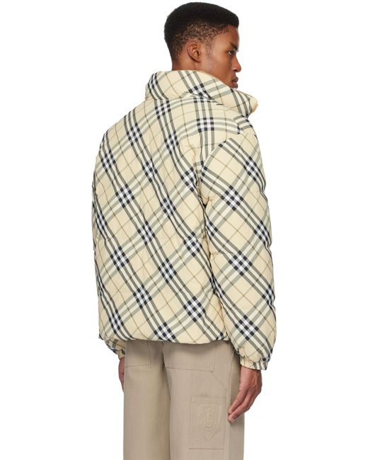 Burberry Check Puffer Reversible Down Jacket for Men | Lyst