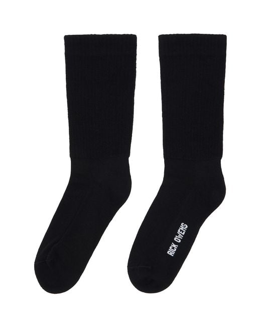 Rick Owens Black Temple Mid Calf Socks for men