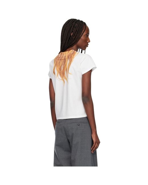 MM6 by Maison Margiela Black Off- Cotton Jersey T-shirt