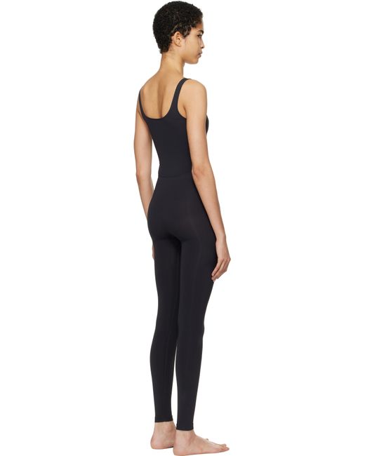 Skims Black Soft Smoothing Seamless Cat Jumpsuit