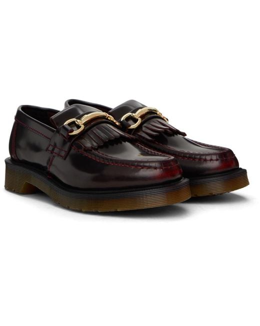 Dr. Martens Black Burgundy Adrian Snaffle Smooth Leather Kiltie Loafers