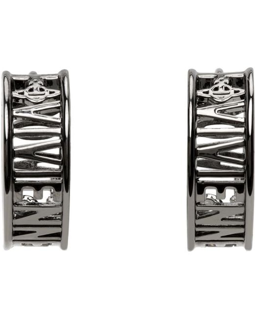 Vivienne Westwood Black Gunmetal Westminster Earrings for men