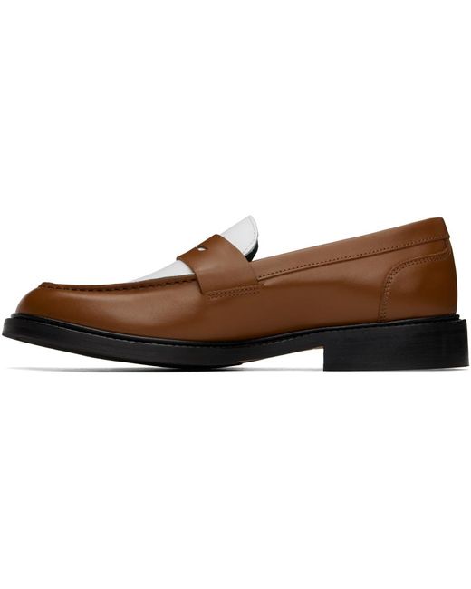 VINNY'S Black Townee Two-tone Loafers for men
