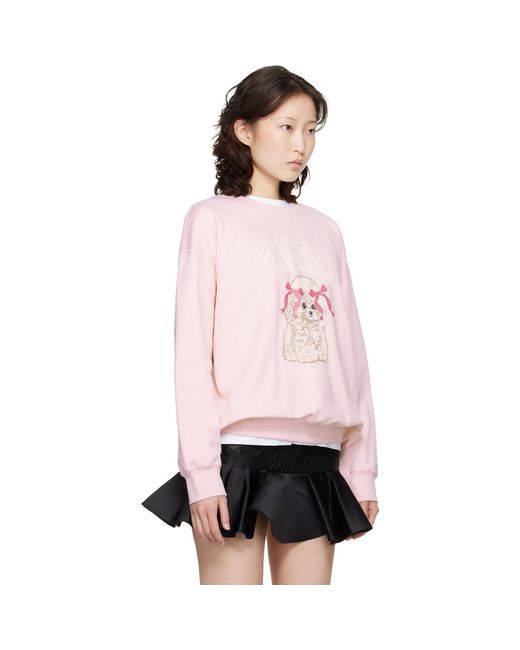 Ganni Pink Poodle Sweatshirt