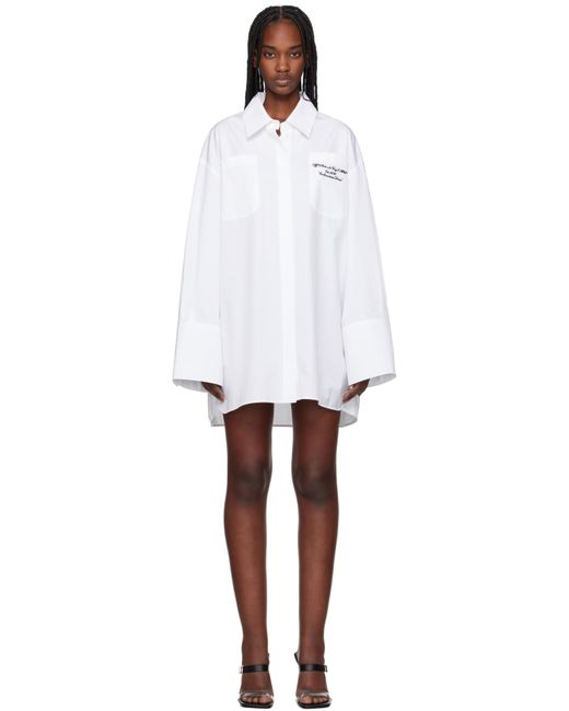 Off-White c/o Virgil Abloh ホワイト Roxy ポプリン シャツ ミニワンピース Black