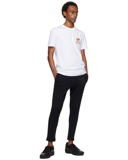 Moschino White Teddy Patch T-shirt for men