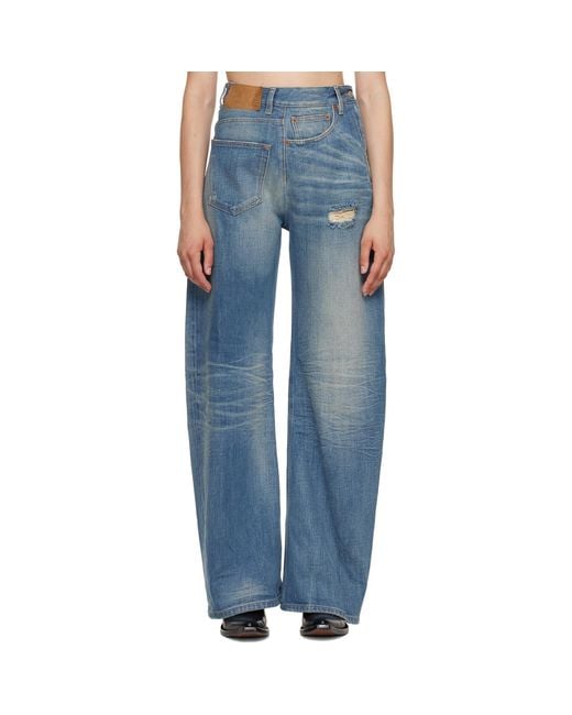 MM6 by Maison Margiela Blue Sideways Denim Jeans