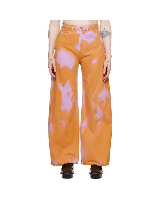 Marques'Almeida Marques Almeida Orange & Pink Tie-dye Boyfriend Jeans