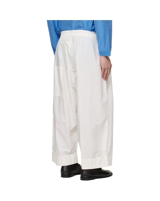 Toogood White Off- 'The Baker' Trousers for men