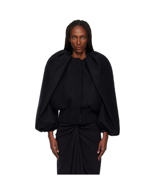 Dries Van Noten Black Constructed Wool Jacket
