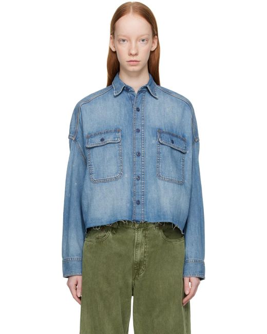 R13 Blue Buttoned Denim Shirt