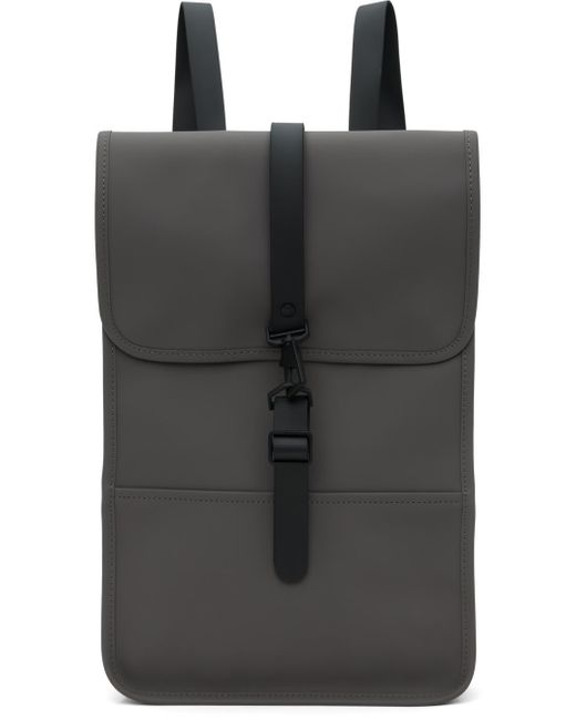 Rains Black Gray Mini Backpack for men