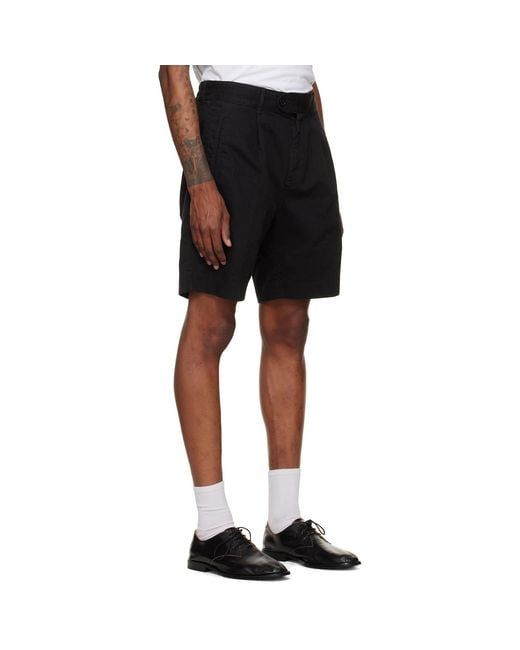 HUGO Black Straight-Fit Mercerised Cotton Chino Shorts for men