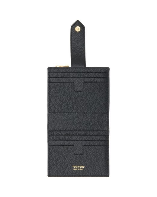 Tom Ford Black Soft Grain Leather Wallet for men