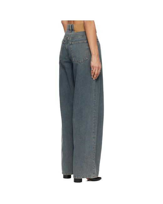 MM6 by Maison Margiela Blue Wide-Leg Jeans