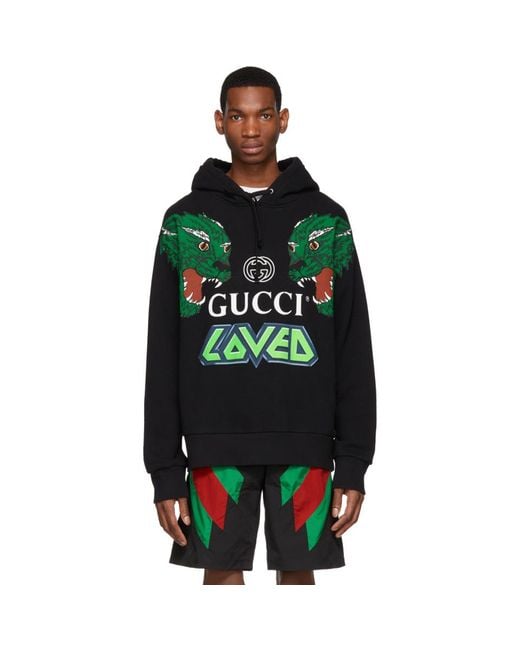 Gucci Black Loved Hooded Sweatshirt for men
