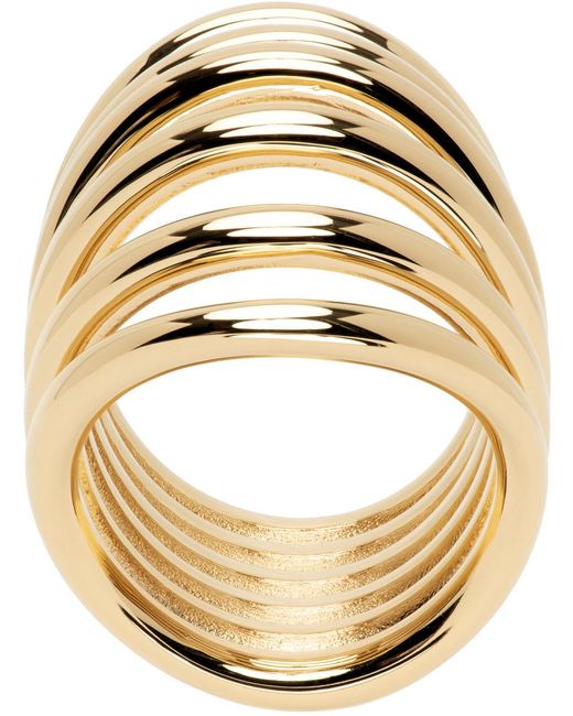 Alaïa Metallic Gold Big Ring