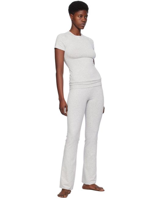 Skims Gray Cotton Jersey Tshirt in Black Lyst