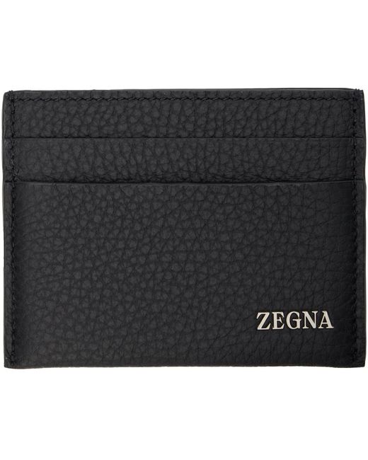 Zegna Black Simple Card Holder for men