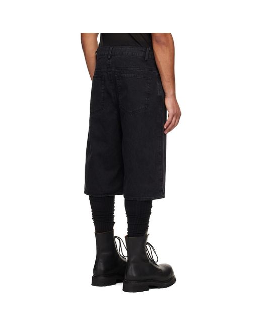 A Diciannoveventitre Black Oversized Jean Shorts for men