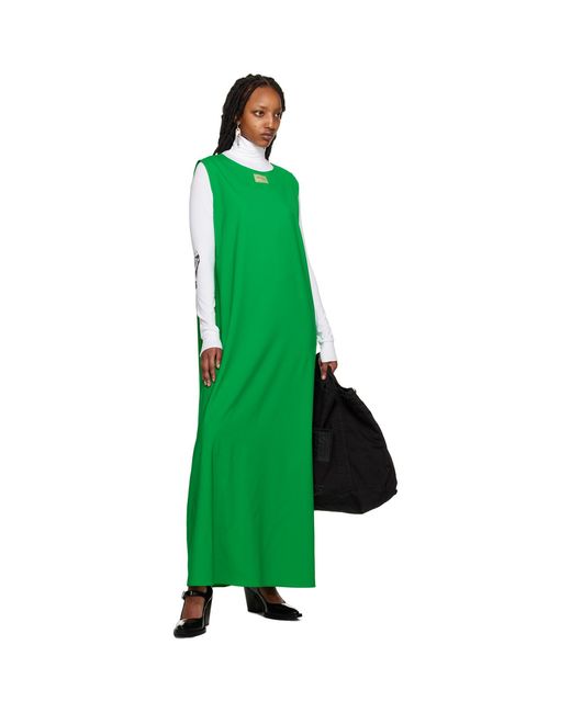 Raf Simons Green Crewneck Maxi Dress