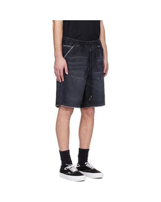 MASTERMIND WORLD Blue Mw Duck Painter Shorts for men