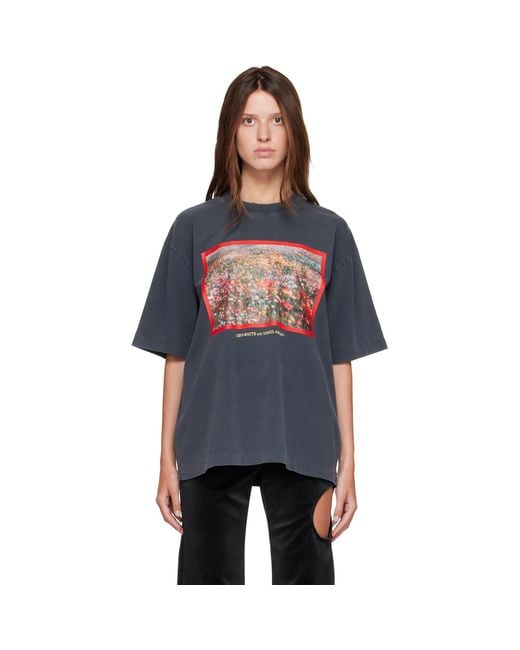 Off-White c/o Virgil Abloh Blue Flowers Field Skate T-Shirt