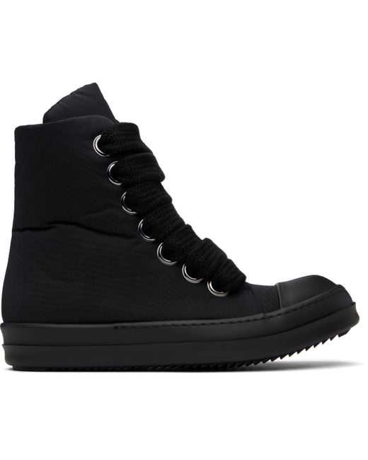 Rick Owens Black Hollywood Jumbo Lace Puffer Sneakers for men