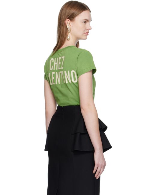 Valentino Green Printed Cotton T-Shirt