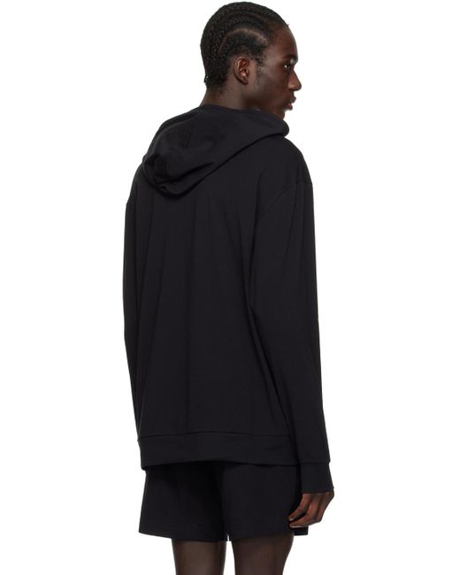 Pull à capuche noir à logo imprimé HUGO pour homme en coloris Black