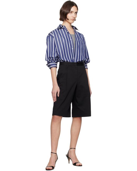 Matteau Black Long Chino Shorts