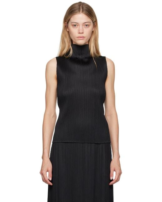 Pleats Please Issey Miyake Black Basics Tank Top