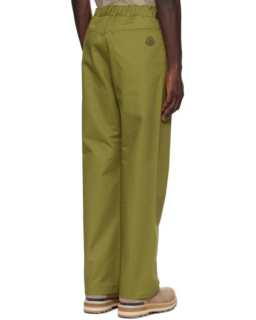 Moncler Green Khaki Patch Trousers for men