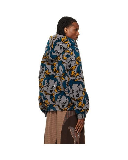 Chopova Lowena Multicolor 'Cheeky Girl' Oversized Hooded Fleece Jacket for men