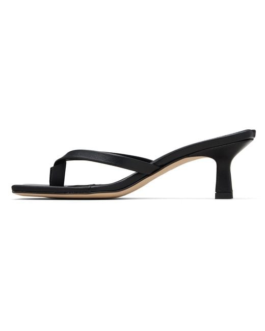 Aeyde Black Wilma Square-Toe Heeled Sandals