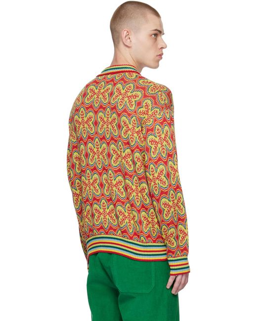 Bode Green Red Dream State Sweater for men