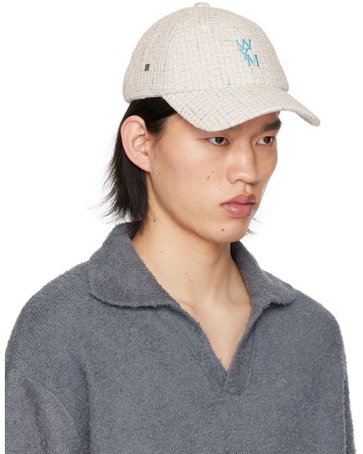 Wooyoungmi Blue Off- Tweed Logo Ball Cap for men