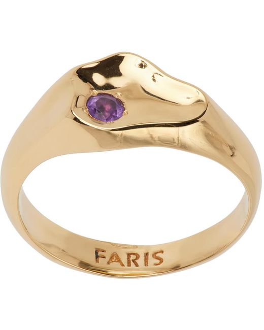 Faris Metallic Ssense Exclusive Amethyst Ring for men
