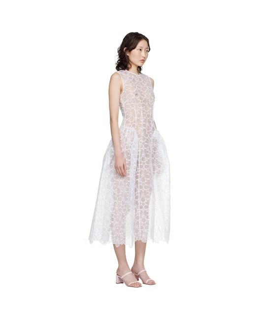 CECILIE BAHNSEN White Cbcate Midi Dress