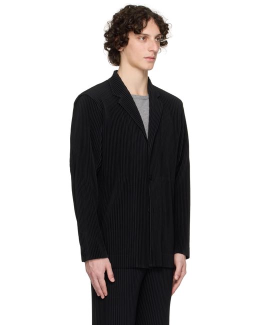 Homme Plissé Issey Miyake Black Tailored Pleats Blazer for men