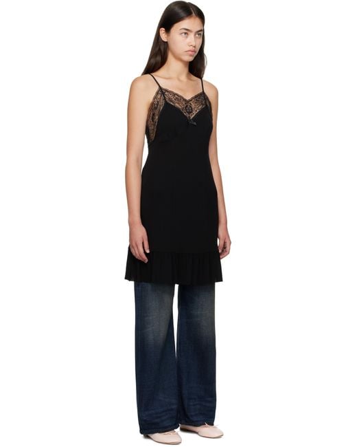 Acne ブラック ストラップ ミニワンピース Black