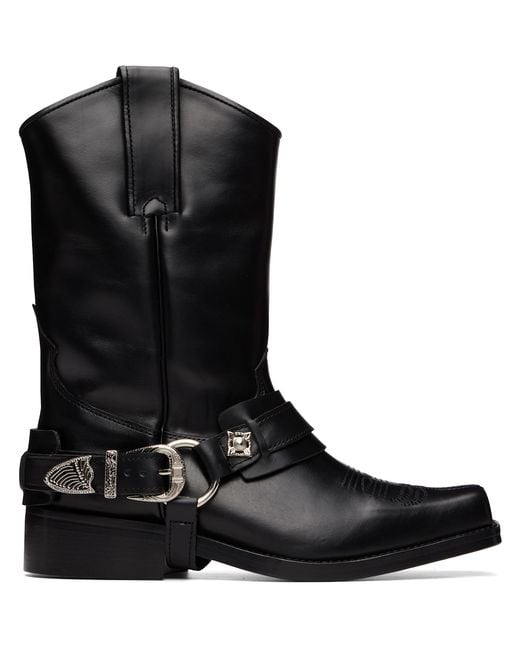 Toga Black Hard Leather Boots