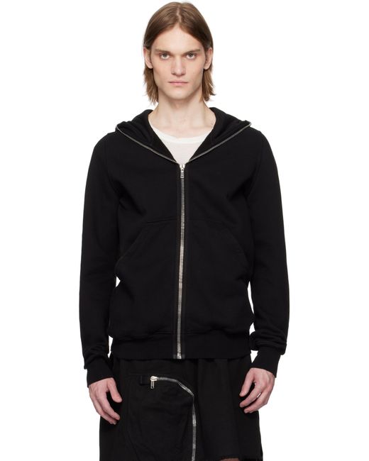 Rick Owens Black Hollywood Zip Hoodie for men