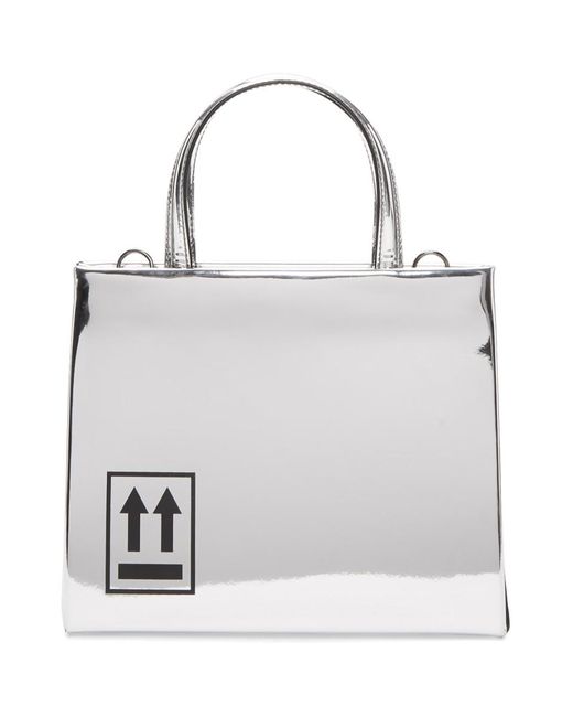 Off-White c/o Virgil Abloh Metallic Silver Mini Mirror Box Bag
