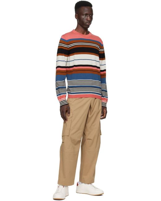 PS by Paul Smith Black Multicolor Striped Sweater for men