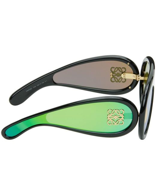 Loewe Green Black Wave Mask Sunglasses for men