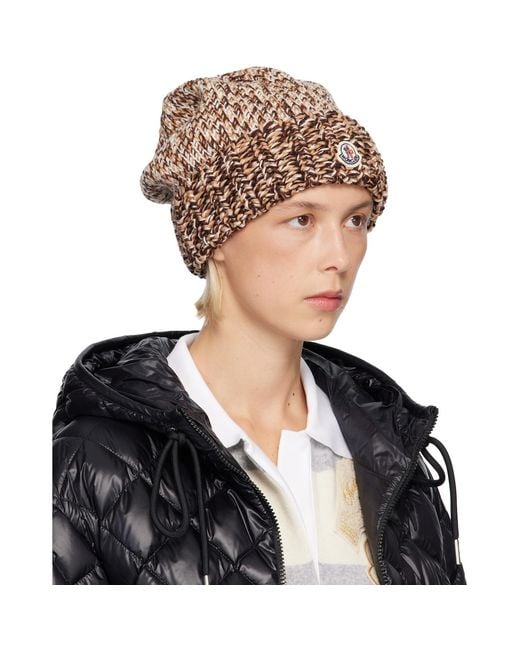 Moncler Black Mouliné Wool Blend Beanie